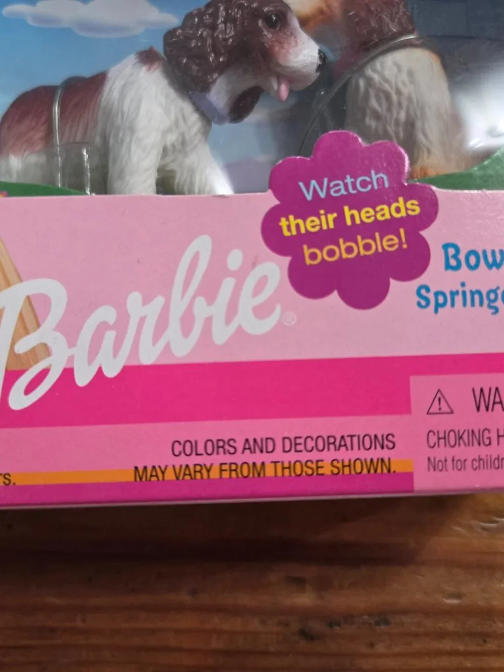 Barbie Bobbin’ Bow‑Wows Springer Spaniel Pups Bobble Heads #67388 New Sealed